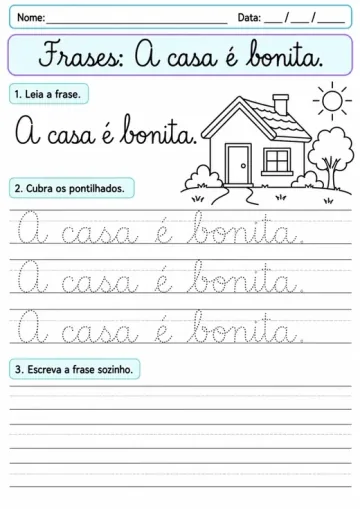 Exemplo ilustrativo de atividade de letra cursiva 5