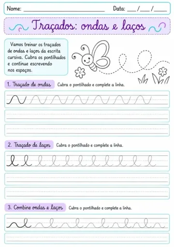 Exemplo ilustrativo de atividade de letra cursiva 6