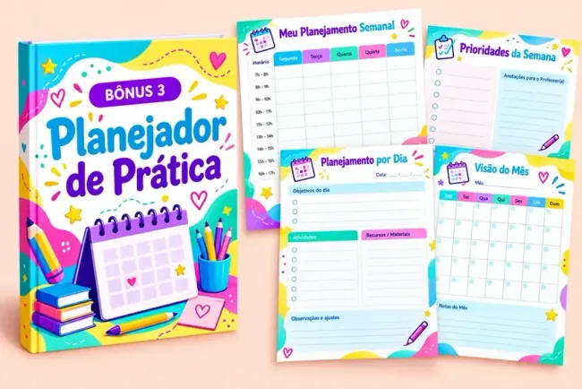 Mockup do bônus Planejador de prática